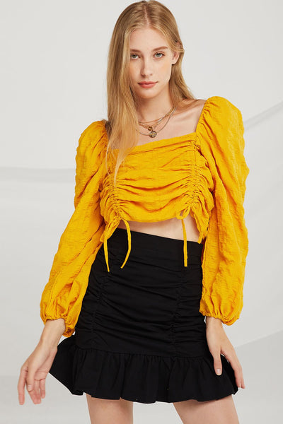 Ruth Ruched Drawstring Top