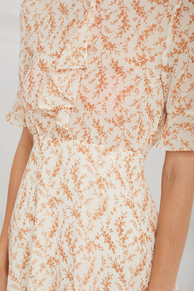 Leah Sheer Floral Dress