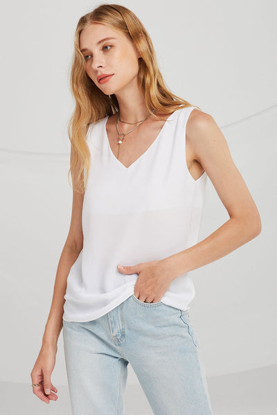 Sarah V-Neck Sleeveless Blouse