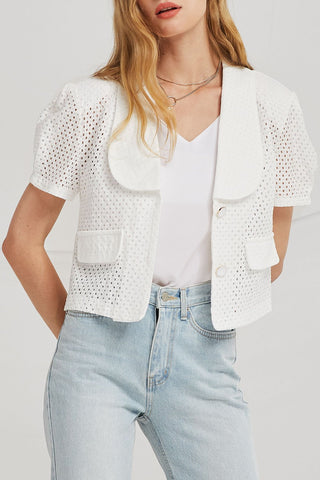 Ava Punched Eyelet Crop Jacket