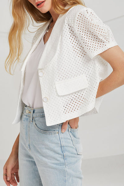 Ava Punched Eyelet Crop Jacket