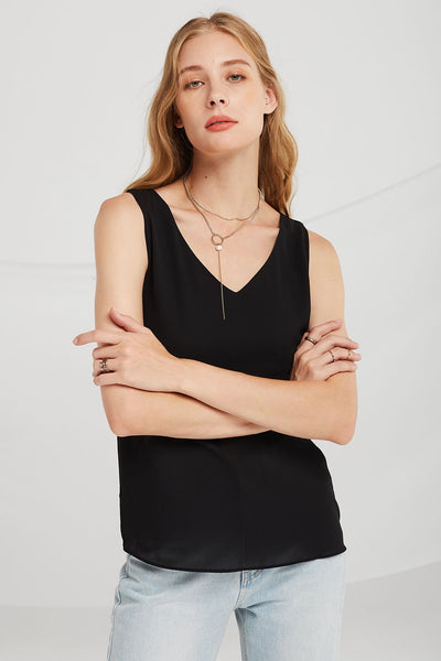 Sarah V-Neck Sleeveless Blouse