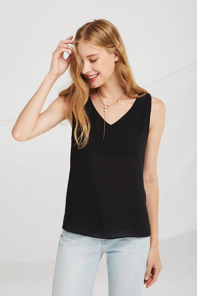 Sarah V-Neck Sleeveless Blouse