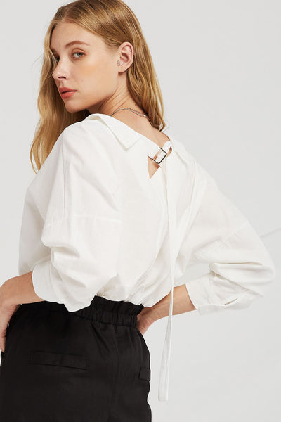 Lauren D-Ring Tie Back Blouse