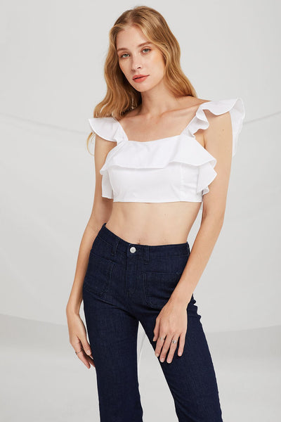 Paige Tie-Waist Ruffle Top