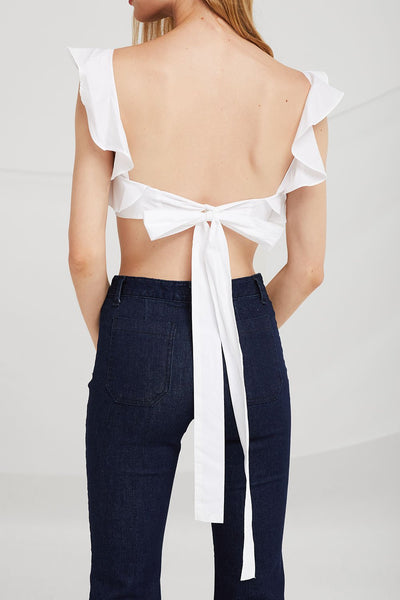 Paige Tie-Waist Ruffle Top