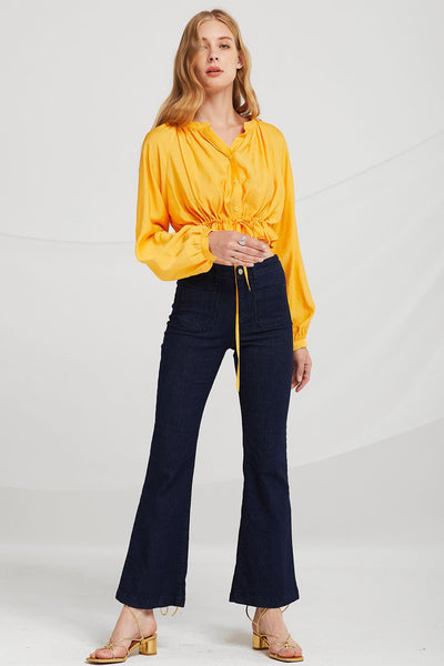 Kiara Crop Shirt w/Drawstring Hem