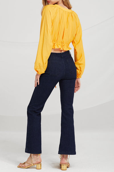 Kiara Crop Shirt w/Drawstring Hem