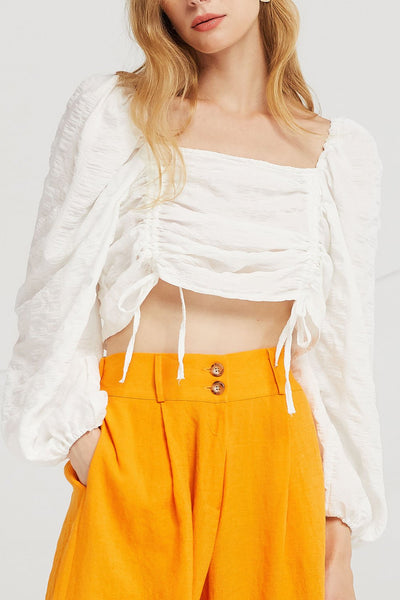 Ruth Ruched Drawstring Top