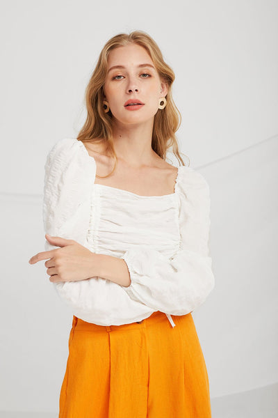 Ruth Ruched Drawstring Top