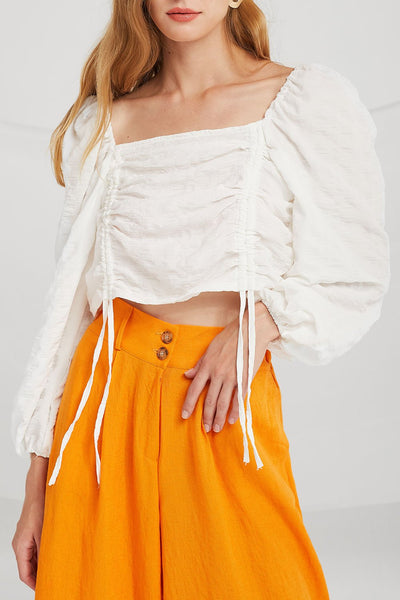 Ruth Ruched Drawstring Top