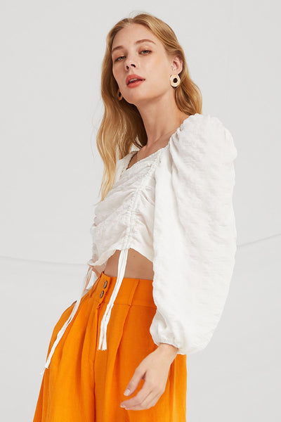 Ruth Ruched Drawstring Top