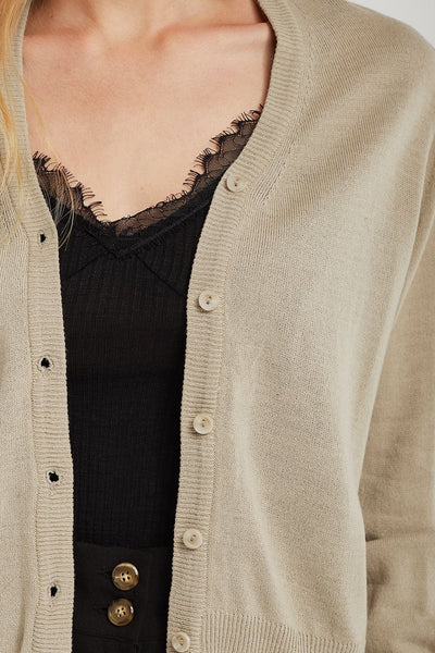 Ellie Rib Trim Knit Cardigan