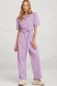 Alice Puff Sleeve Jumpsuit w/Belt