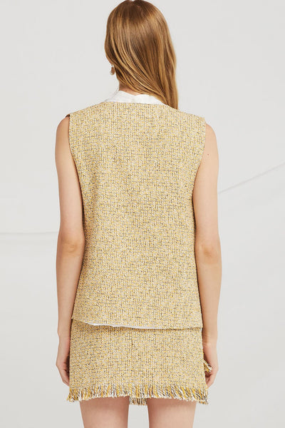 Willow Jewel Button Tweed Vest