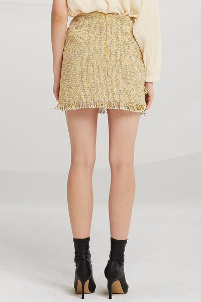 Willow Jewel Button Tweed Skirt