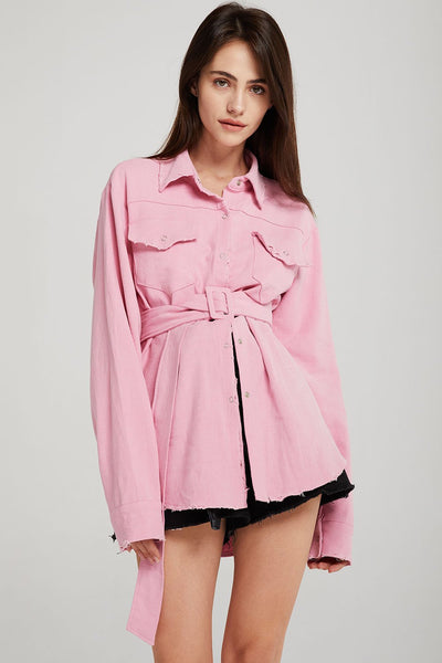 Khloe Oversized Shirt w/Belt