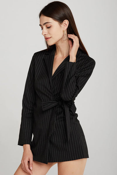 Tyler Stripe Wrap Romper