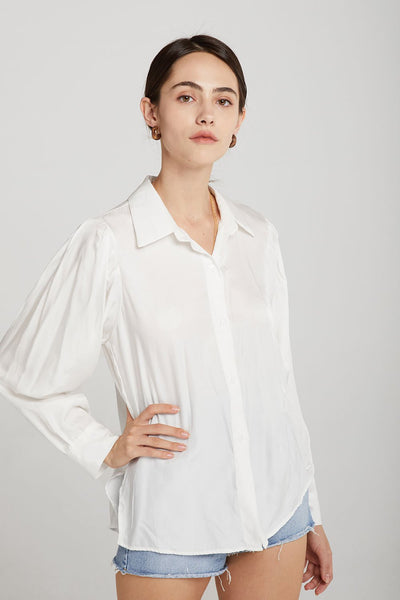 storets.com Molly Puff Sleeve Satin Blouse