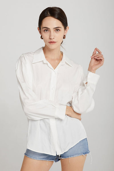 storets.com Molly Puff Sleeve Satin Blouse