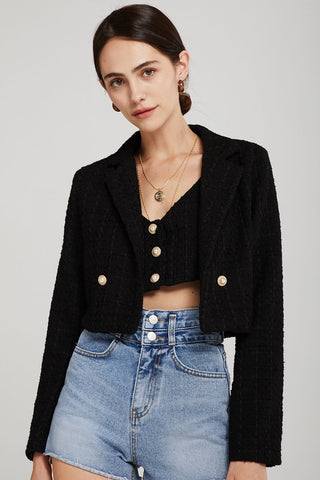 storets.com Hadley Boucle Crop Top And Jacket Set