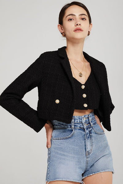 storets.com Hadley Boucle Crop Top And Jacket Set