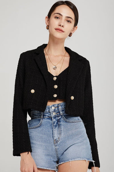 storets.com Hadley Boucle Crop Top And Jacket Set