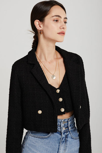 storets.com Hadley Boucle Crop Top And Jacket Set