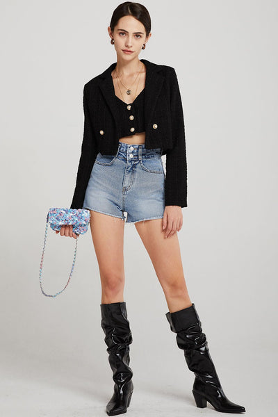 storets.com Hadley Boucle Crop Top And Jacket Set