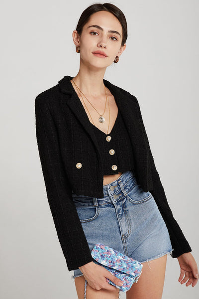 storets.com Hadley Boucle Crop Top And Jacket Set