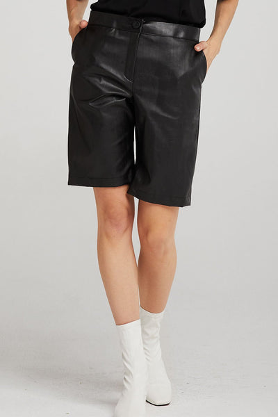 Rachel Pleather Biker Shorts