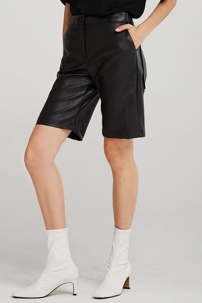 Rachel Pleather Biker Shorts