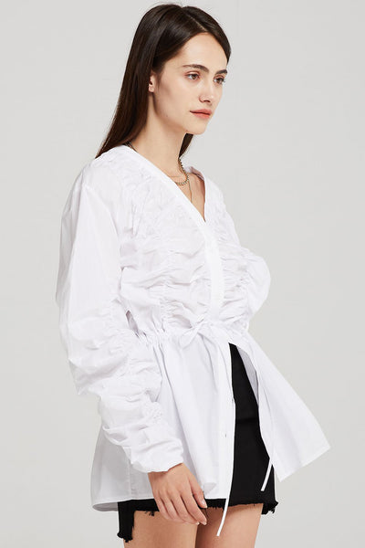 Iris Cinched Shirt w/Drawstring Waist