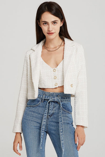 storets.com Hadley Boucle Crop Top And Jacket Set