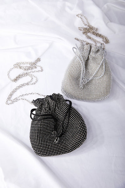 Stone Beaded Drawstring Purse