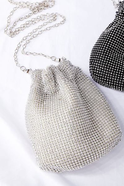 Stone Beaded Drawstring Purse