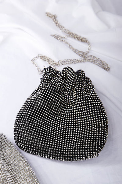 Stone Beaded Drawstring Purse