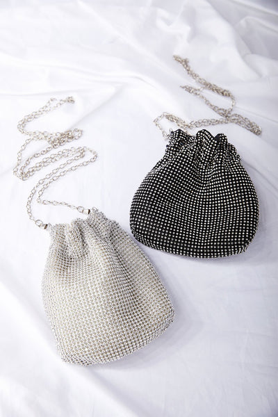 Stone Beaded Drawstring Purse