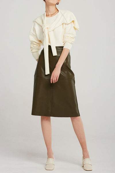 Freya Pleather Midi Skirt