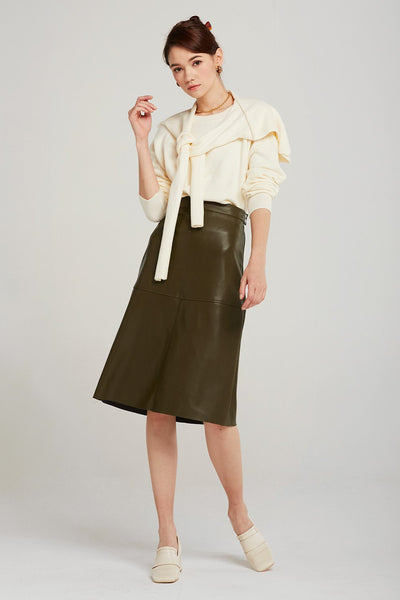 Freya Pleather Midi Skirt