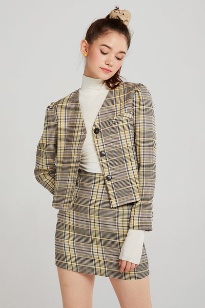 Evelyn Plaid 2-Piece Suit Set