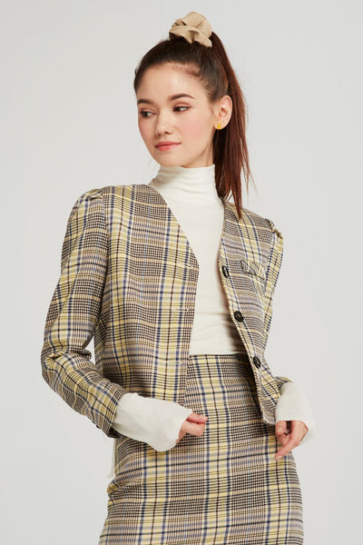 Evelyn Plaid 2-Piece Suit Set