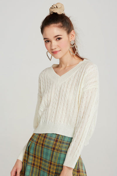 Ariel Cable-Knit Cropped Jumper