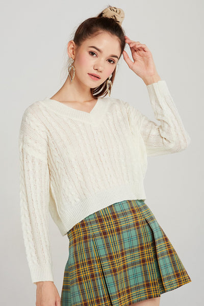 Ariel Cable-Knit Cropped Jumper