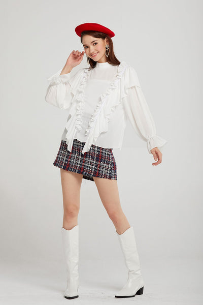 Faith Cascade Ruffle Blouse