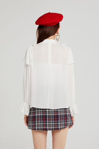 Faith Cascade Ruffle Blouse