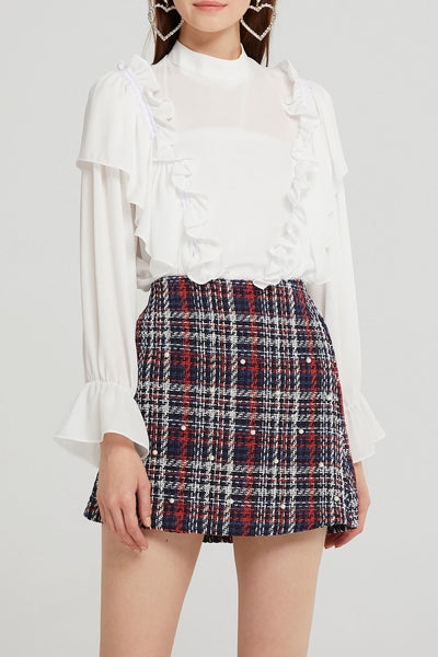 storets.com Blair Pearl Embellished Tweed Skort