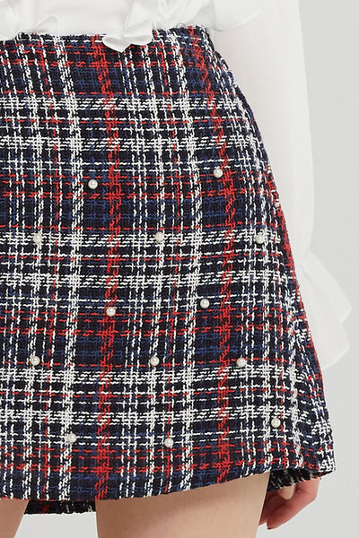 storets.com Blair Pearl Embellished Tweed Skort