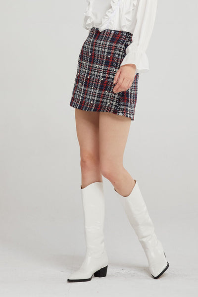 storets.com Blair Pearl Embellished Tweed Skort