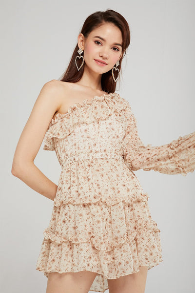 Leah Floral One Shoulder Dress